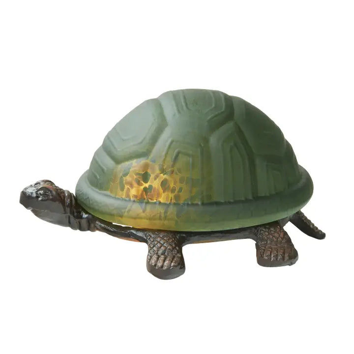 4.75"H Raphael Green Glass Turtle Accent Lamp - Zinnias Gift Boutique