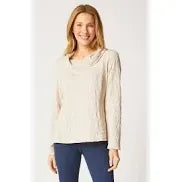 Sunburst Knit Cowl Seamed Tee - Zinnias Gift Boutique