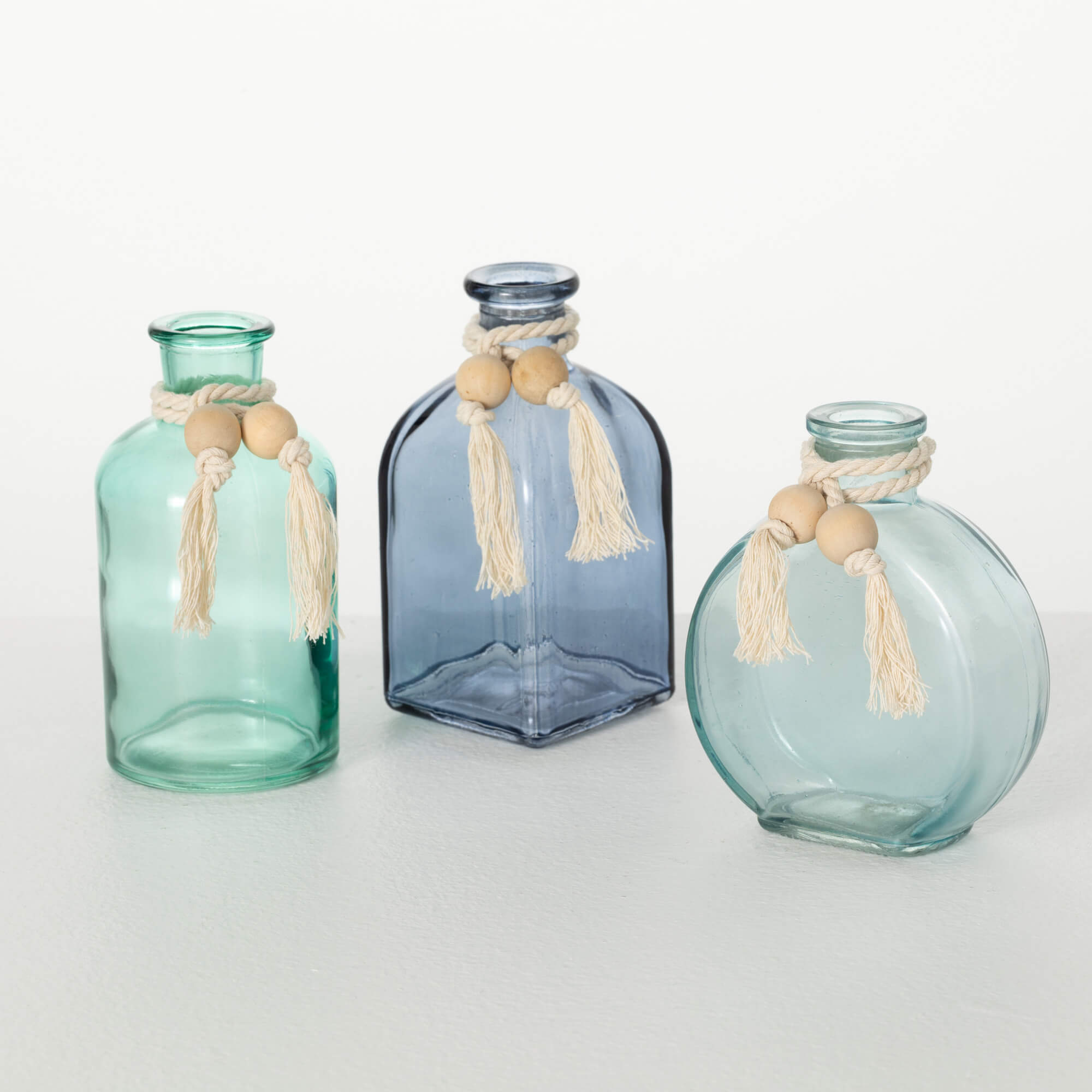 SEA-BLUE GLASS BUD VASE - Zinnias Gift Boutique