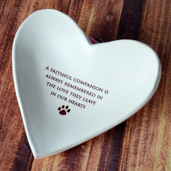 A Faithful Companion - Heart Shaped Bowl - Zinnias Gift Boutique