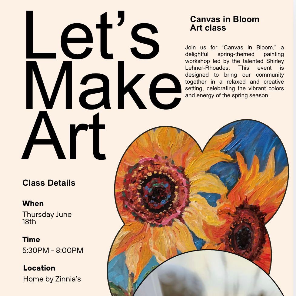 Canvas in Bloom: A Spring Floral-Themed Painting Workshop - 18 Jun 2026 - Zinnias Gift Boutique