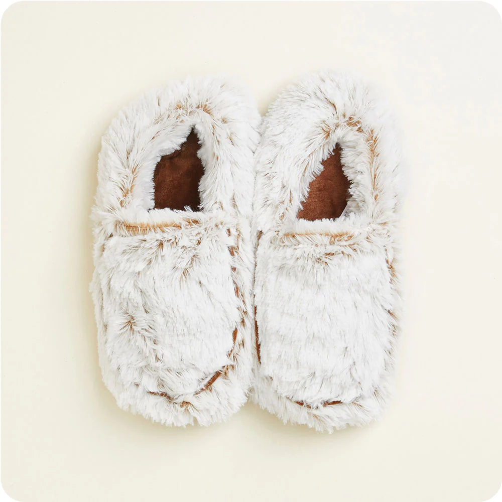 Gray Warmies Slippers by Warmies featuring a cozy marshmallow design, perfect for comfortable indoor wear.
