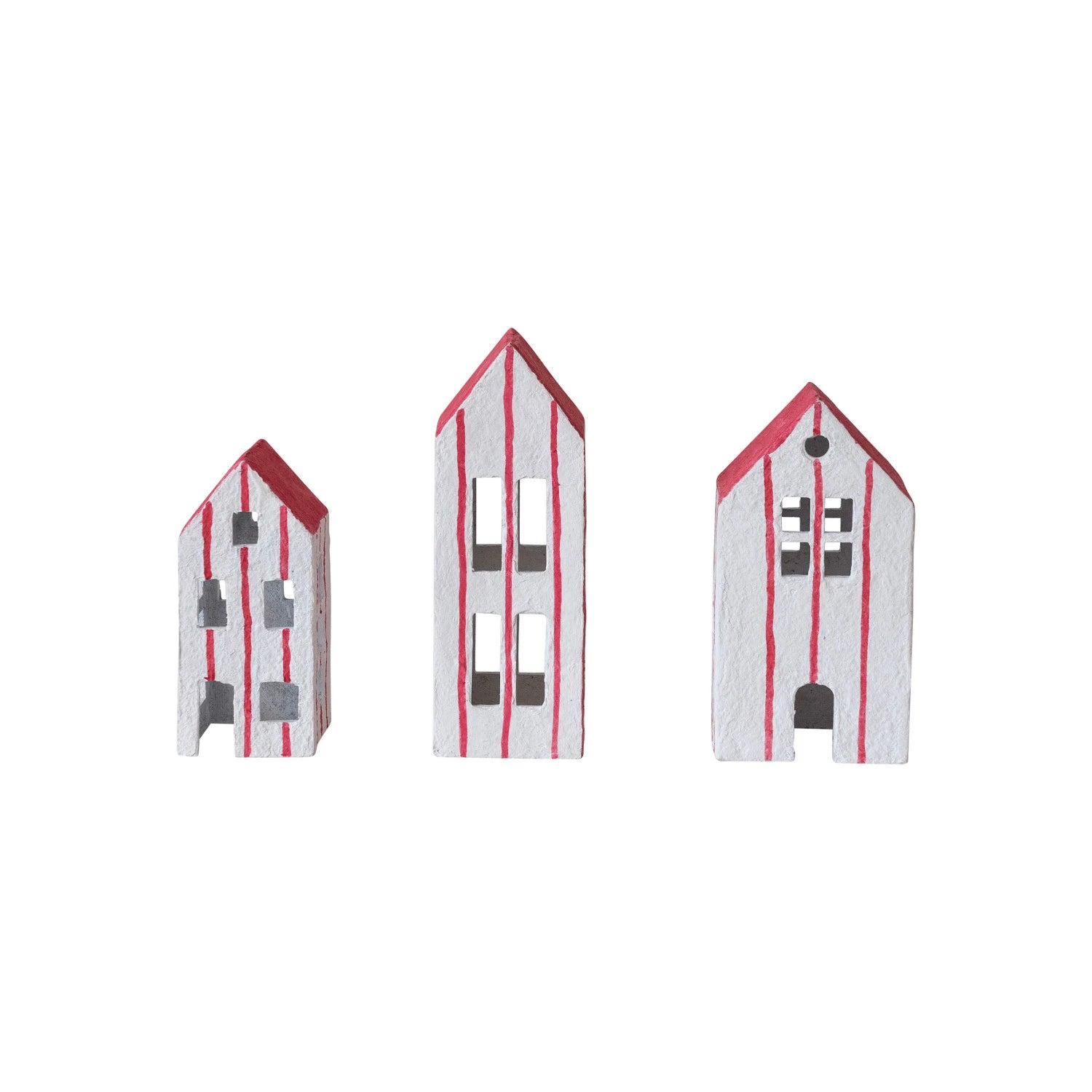 Hand-Painted Paper Mache Houses - Zinnias Gift Boutique