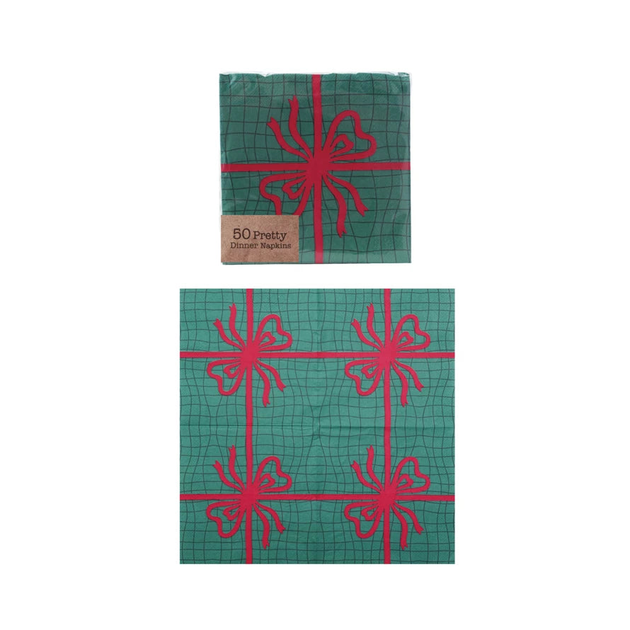 Paper Napkins with Bow - Zinnias Gift Boutique