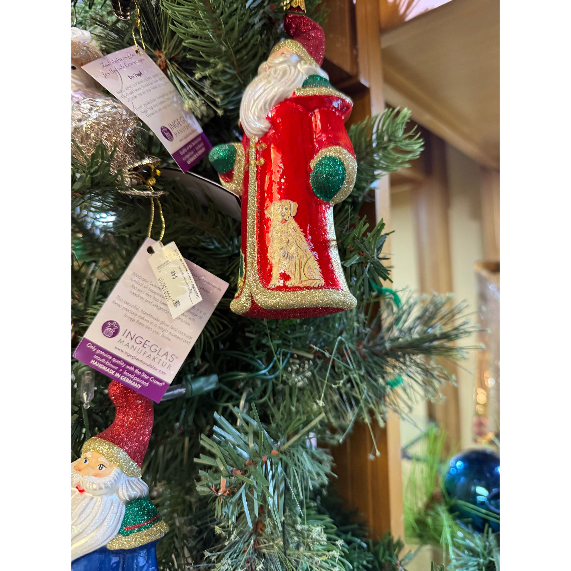 Hand Crafted Painted Glitterazzi Santa - Zinnias Gift Boutique