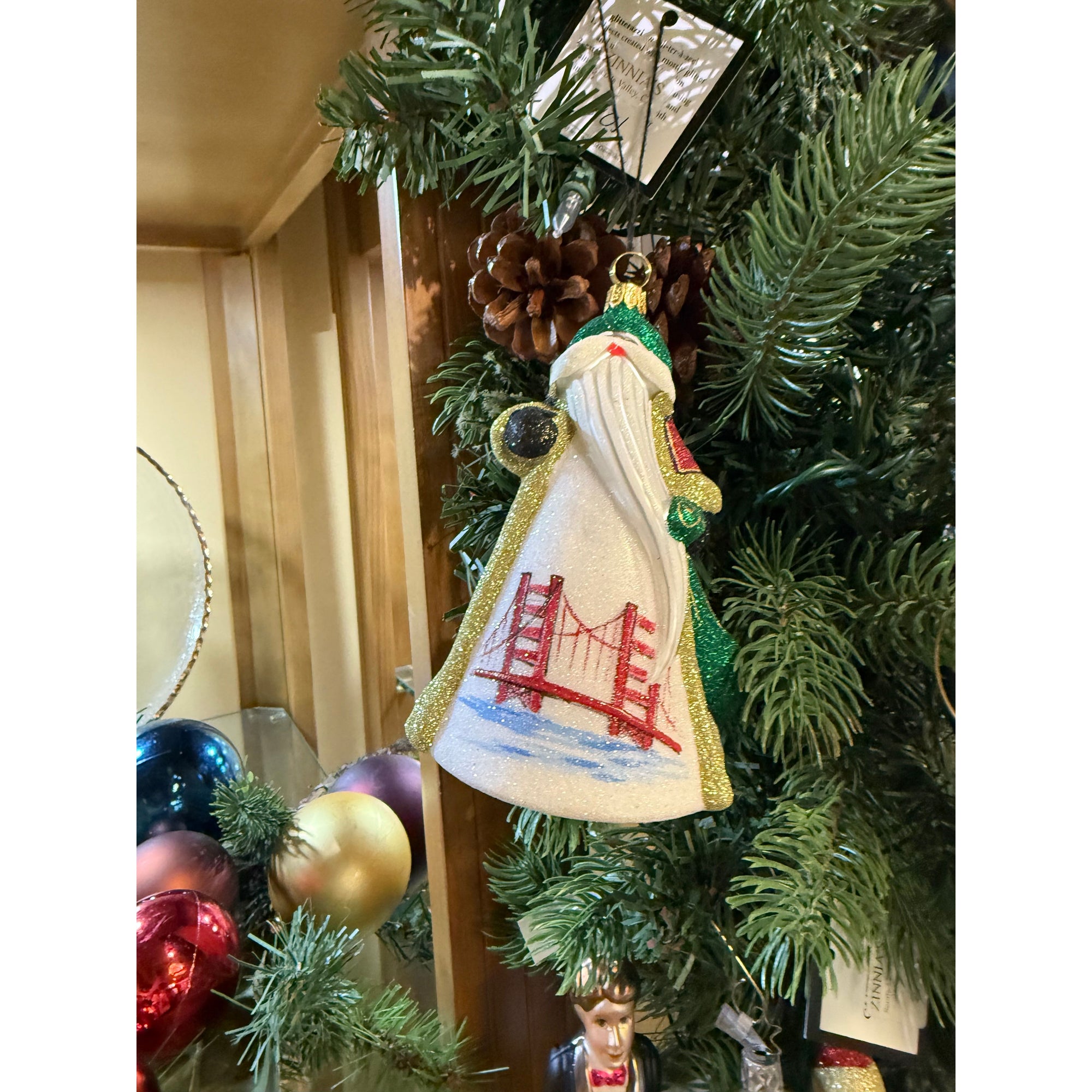 Hand Crafted Painted Glitterazzi Santa - Zinnias Gift Boutique