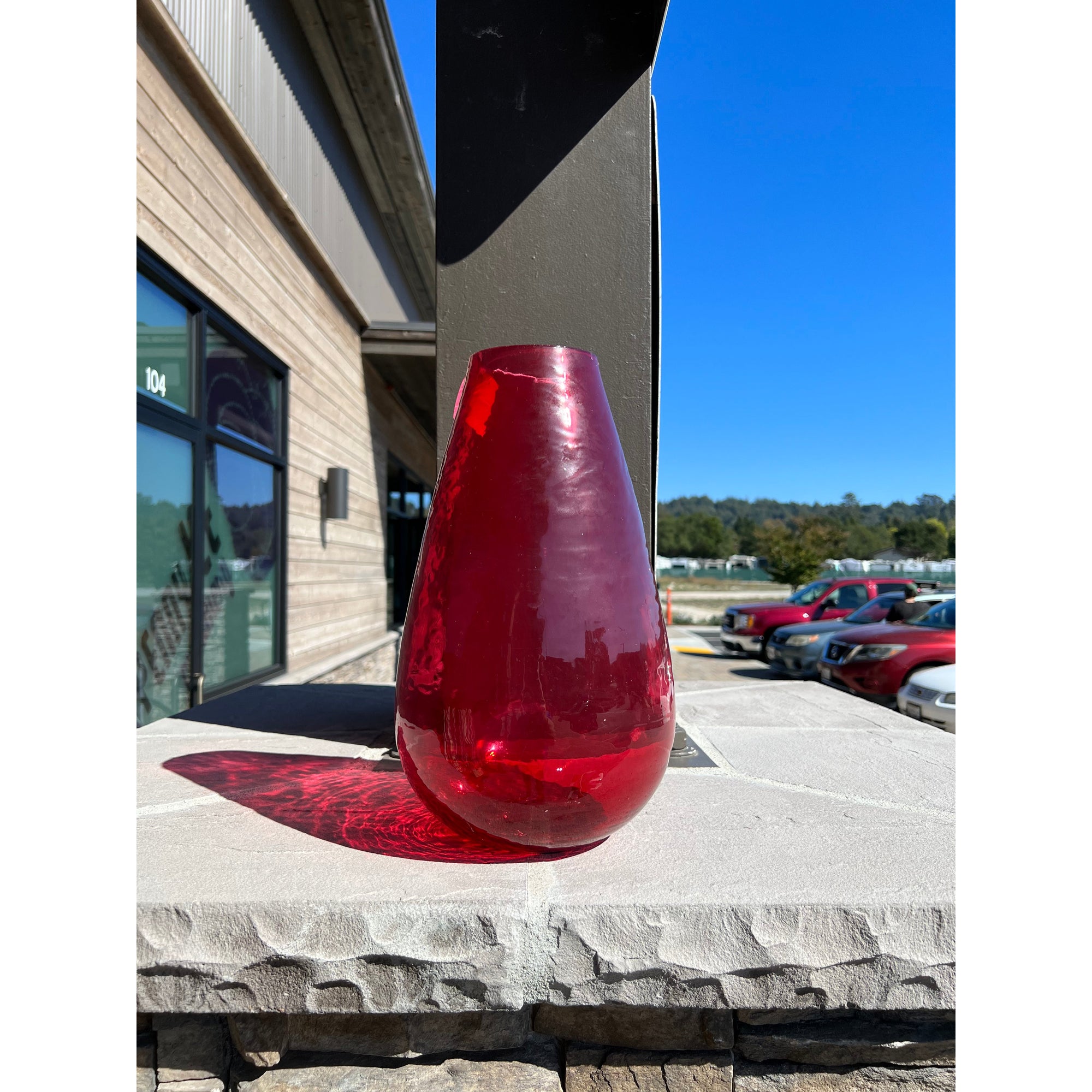 13" Red Teardrop Vase - Zinnias Gift Boutique