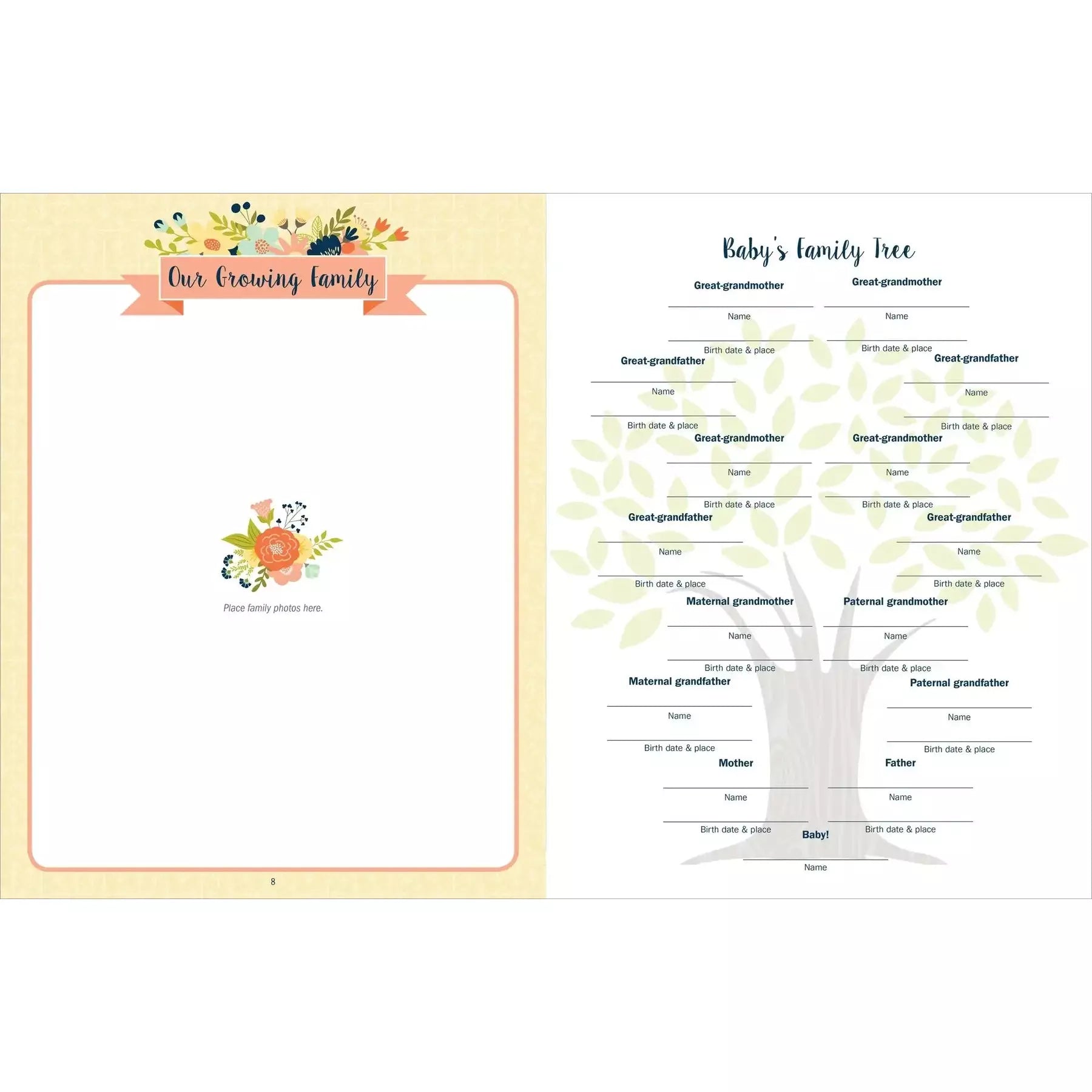 Baby's Book: The First Five Years (Floral) - Zinnias Gift Boutique