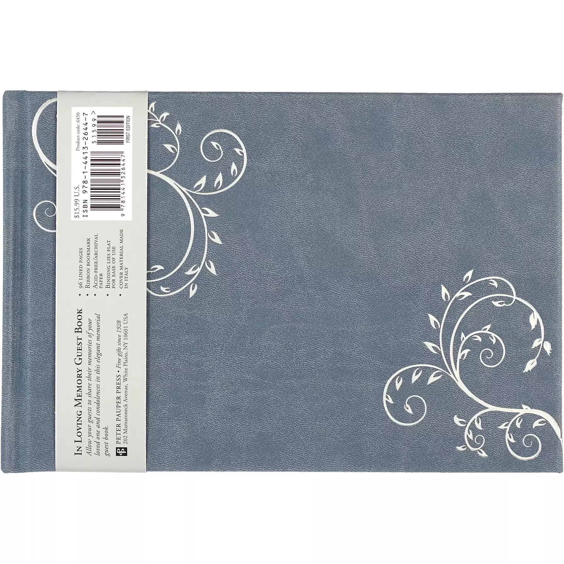 In Loving Memory Guest Book (Blue) - Zinnias Gift Boutique