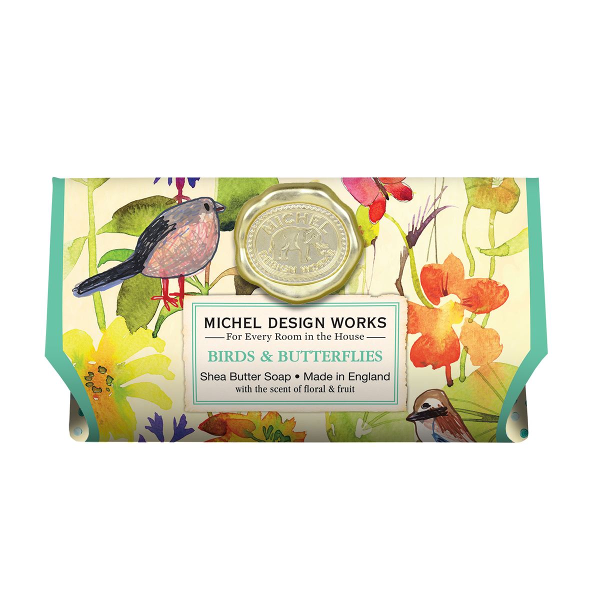 Birds & Butterflies Large Bath Soap Bar - Zinnias Gift Boutique
