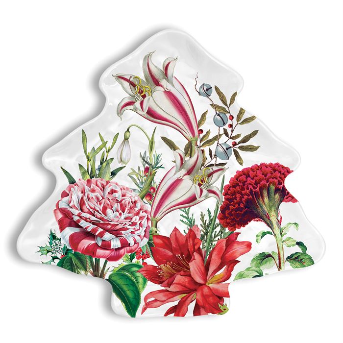 Christmas Bouquet Melamine Serveware Christmas Tree Plate - Zinnias Gift Boutique