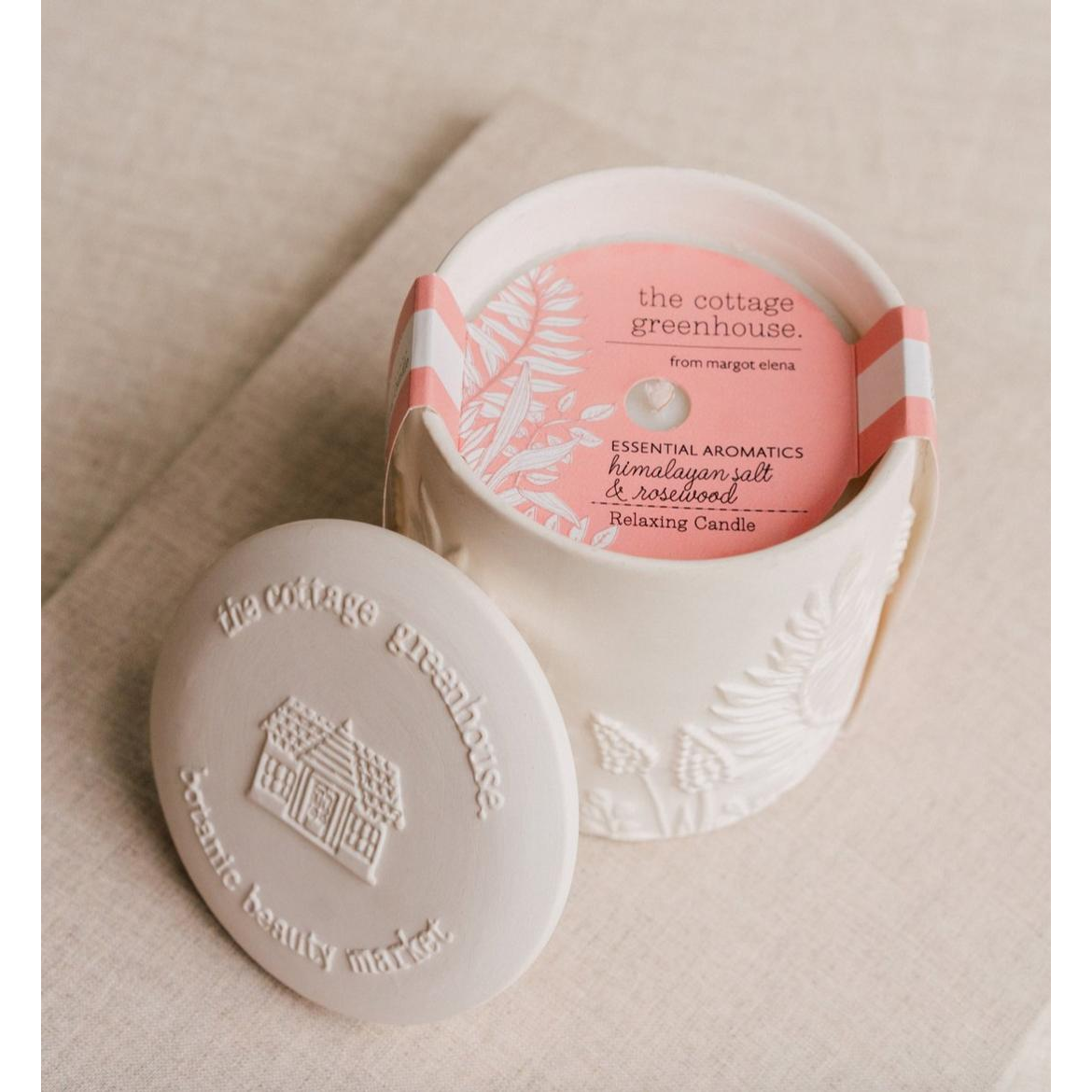 Salt and Rosewood Candle - Ceramic - Zinnias Gift Boutique