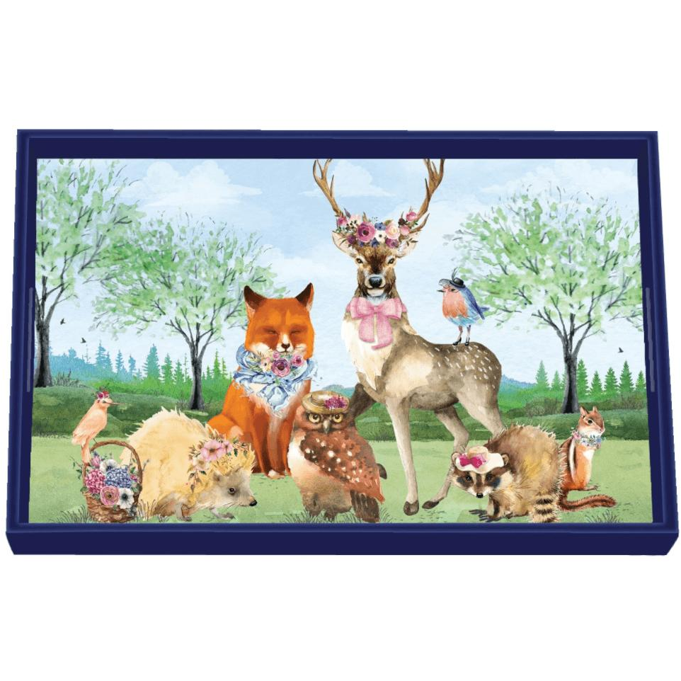 Garden Party Wooden Tray - Zinnias Gift Boutique