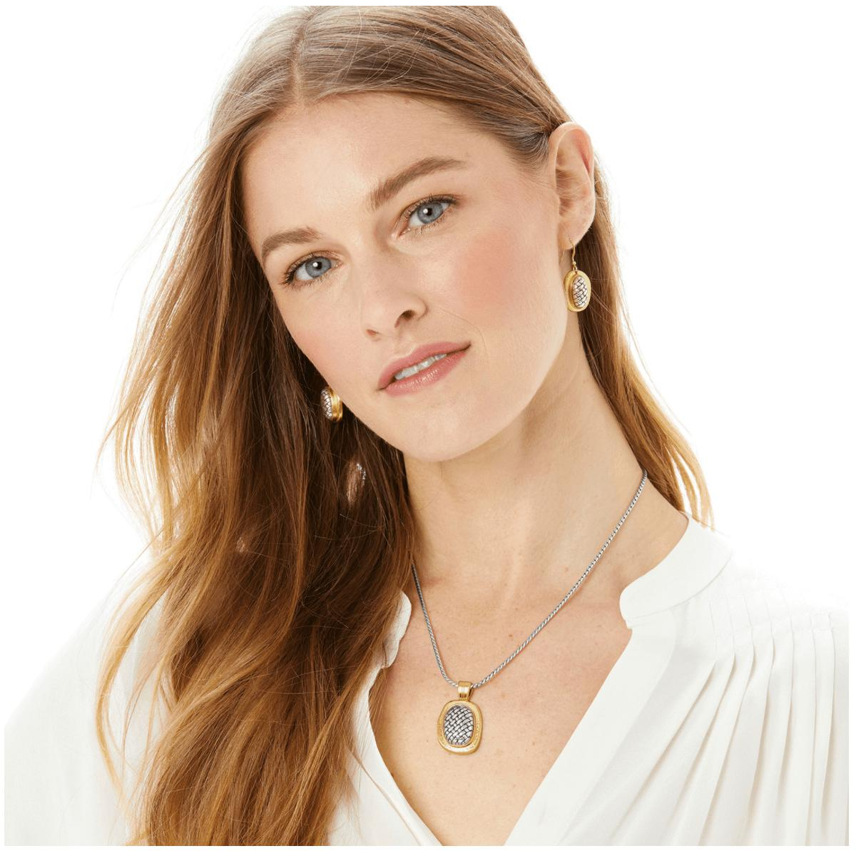 Ferrara Artisan Two Tone Pendant Necklace - Zinnias Gift Boutique