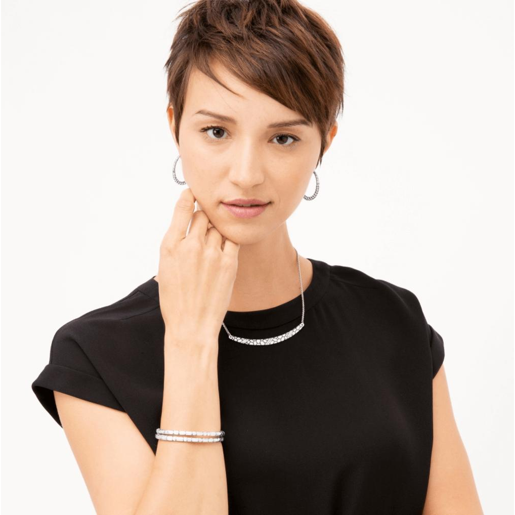 Pebble Pave Hoop Earrings - Zinnias Gift Boutique