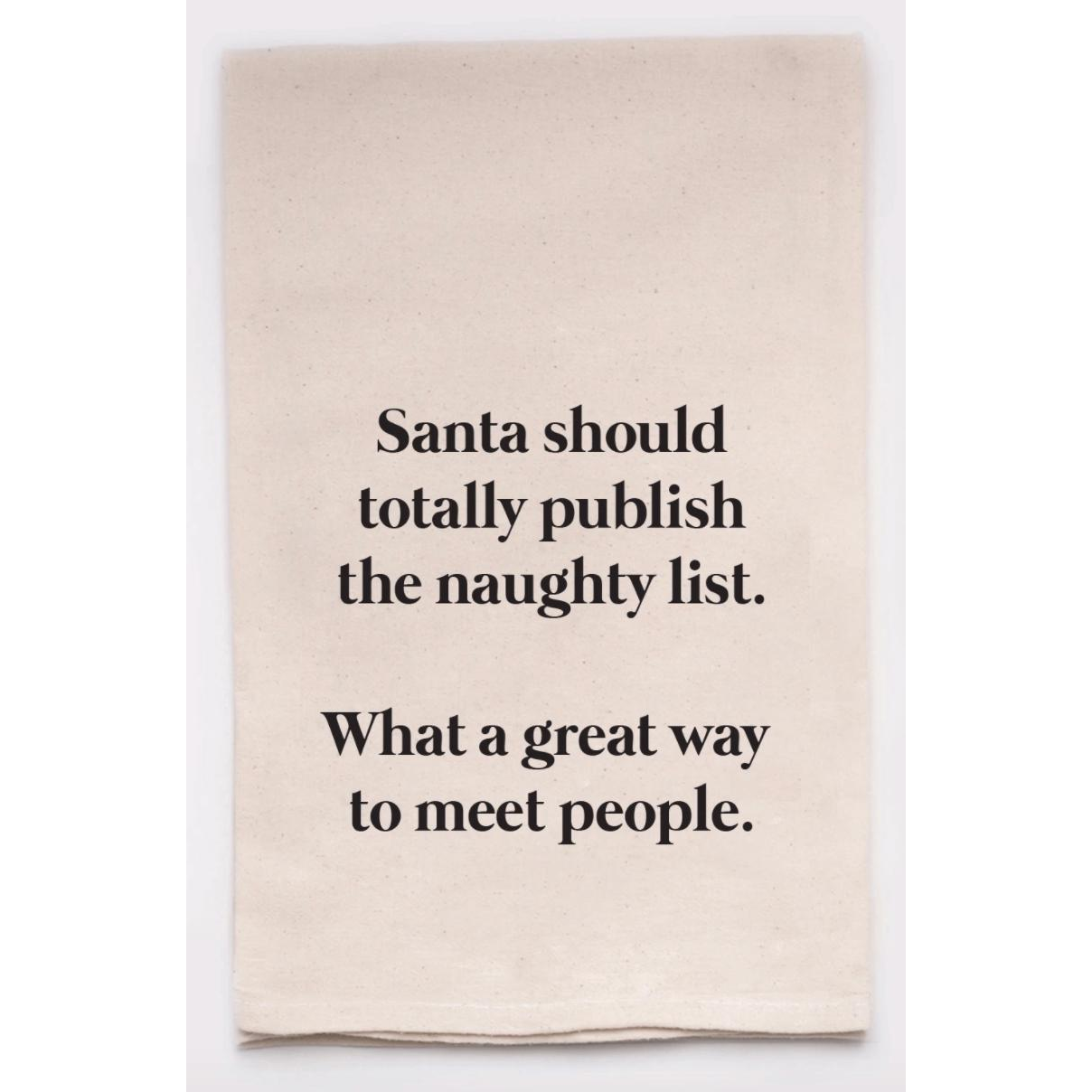 Naughty List Tea Towel - Zinnias Gift Boutique