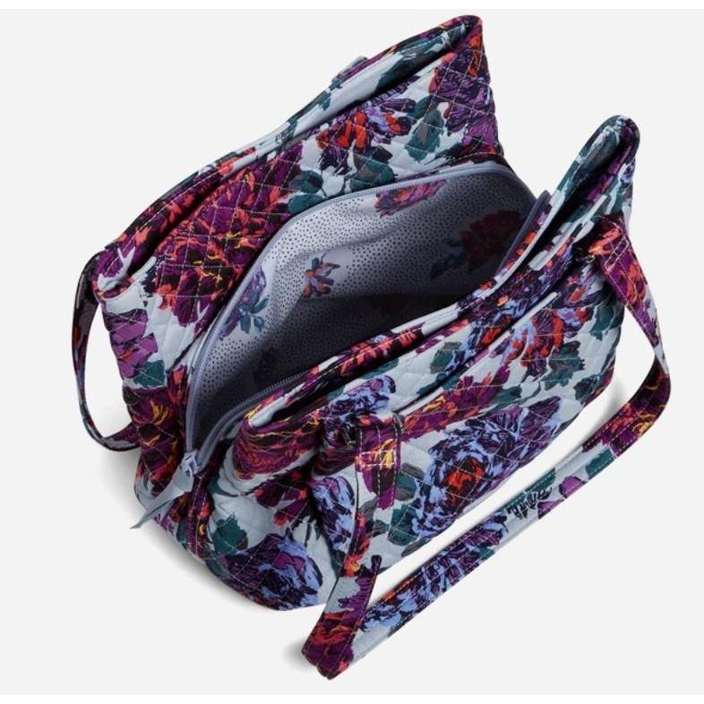 Multi-Compartment Shoulder Bag - Neon Blooms - Zinnias Gift Boutique