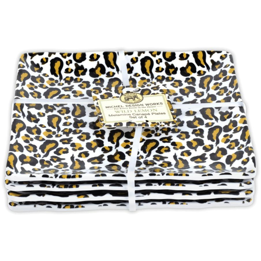 Wild Lemon Melamine Plate set of 4 - Zinnias Gift Boutique