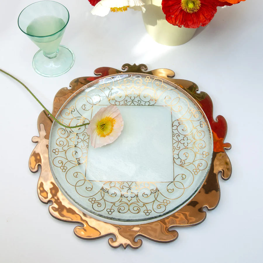 10 1/2" Round Plate Tracery - Zinnias Gift Boutique