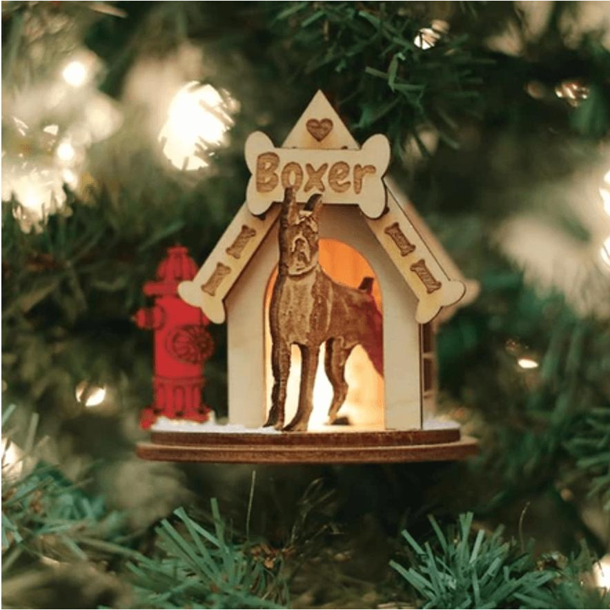 Boxer Cottage House Ornament USA Made - Zinnias Gift Boutique
