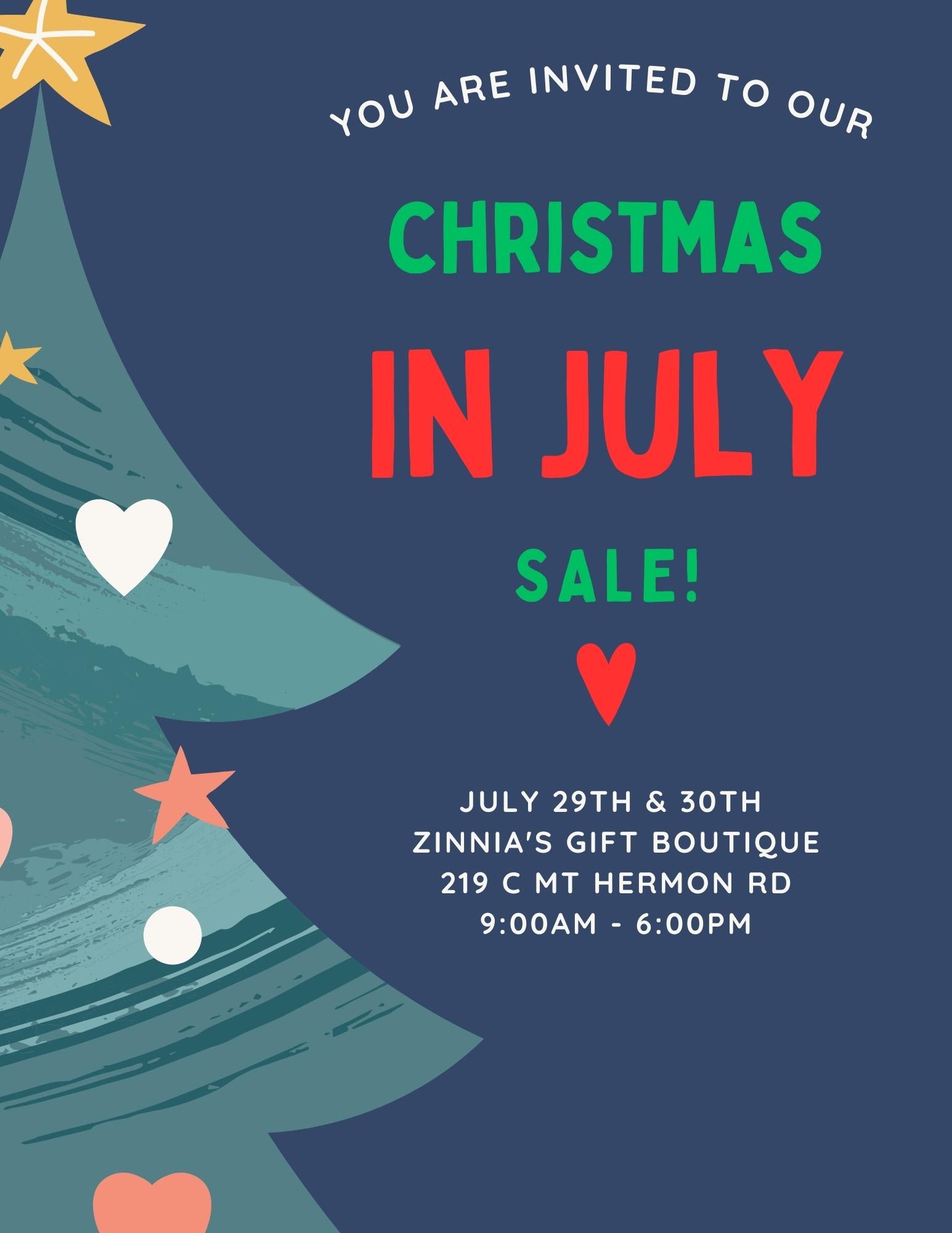 Christmas In July, In Store Sale