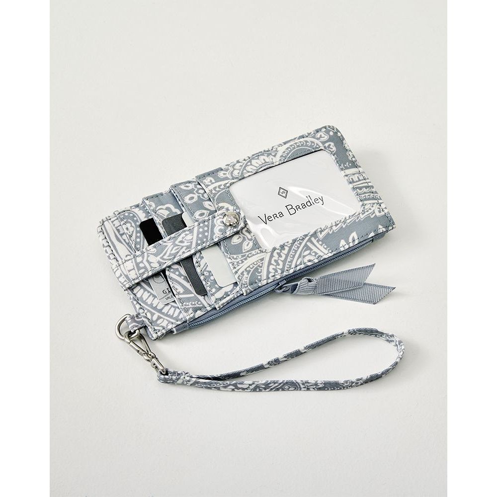 Ultimate Card Case in Cloud Gray Paisley - Zinnias Gift Boutique