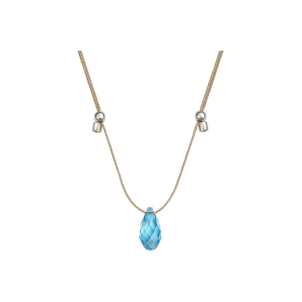 Aqua Silk Slider Necklace - Zinnias Gift Boutique