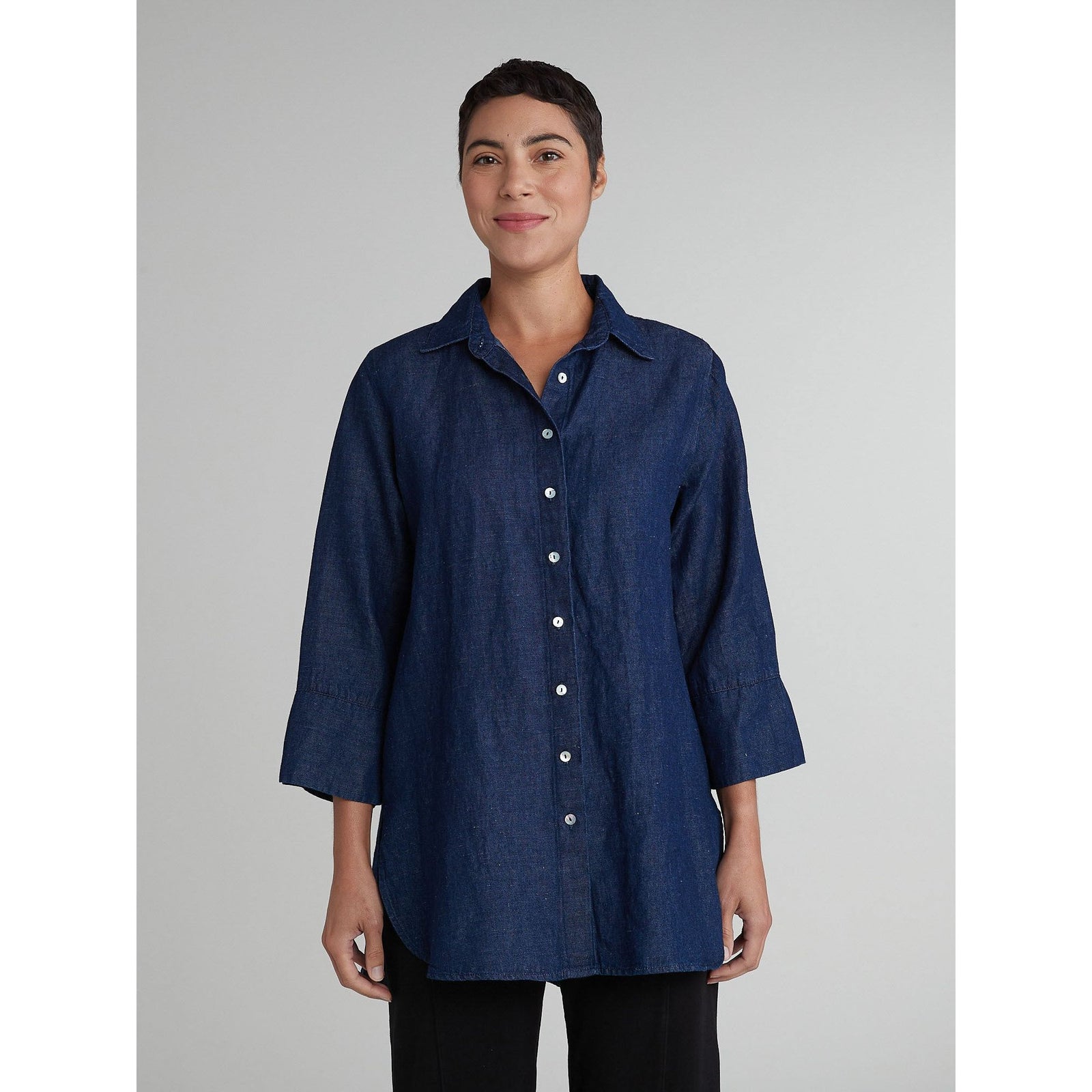 Easy Shirt - Flax Denim - Zinnias Gift Boutique