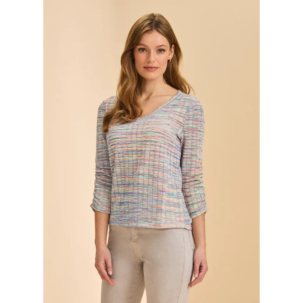 3/4 Sleeve V-Neck Top - Zinnias Gift Boutique
