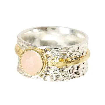 Rose Crystal & Two Tonespinner Ring