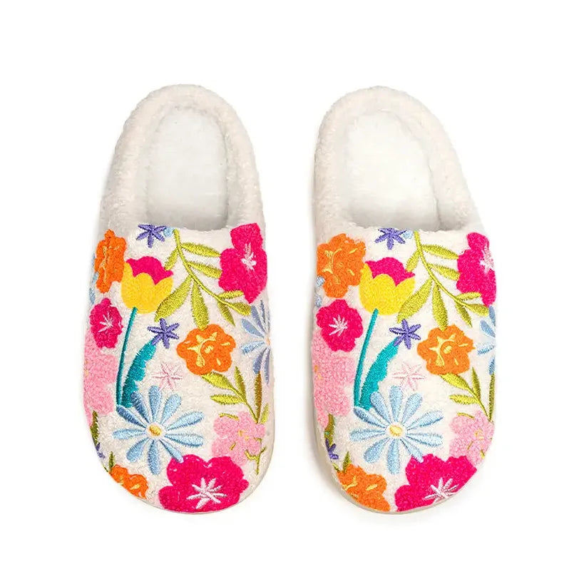 Indoor / Outdoor Slippers - Flowers in Bloom - Zinnias Gift Boutique