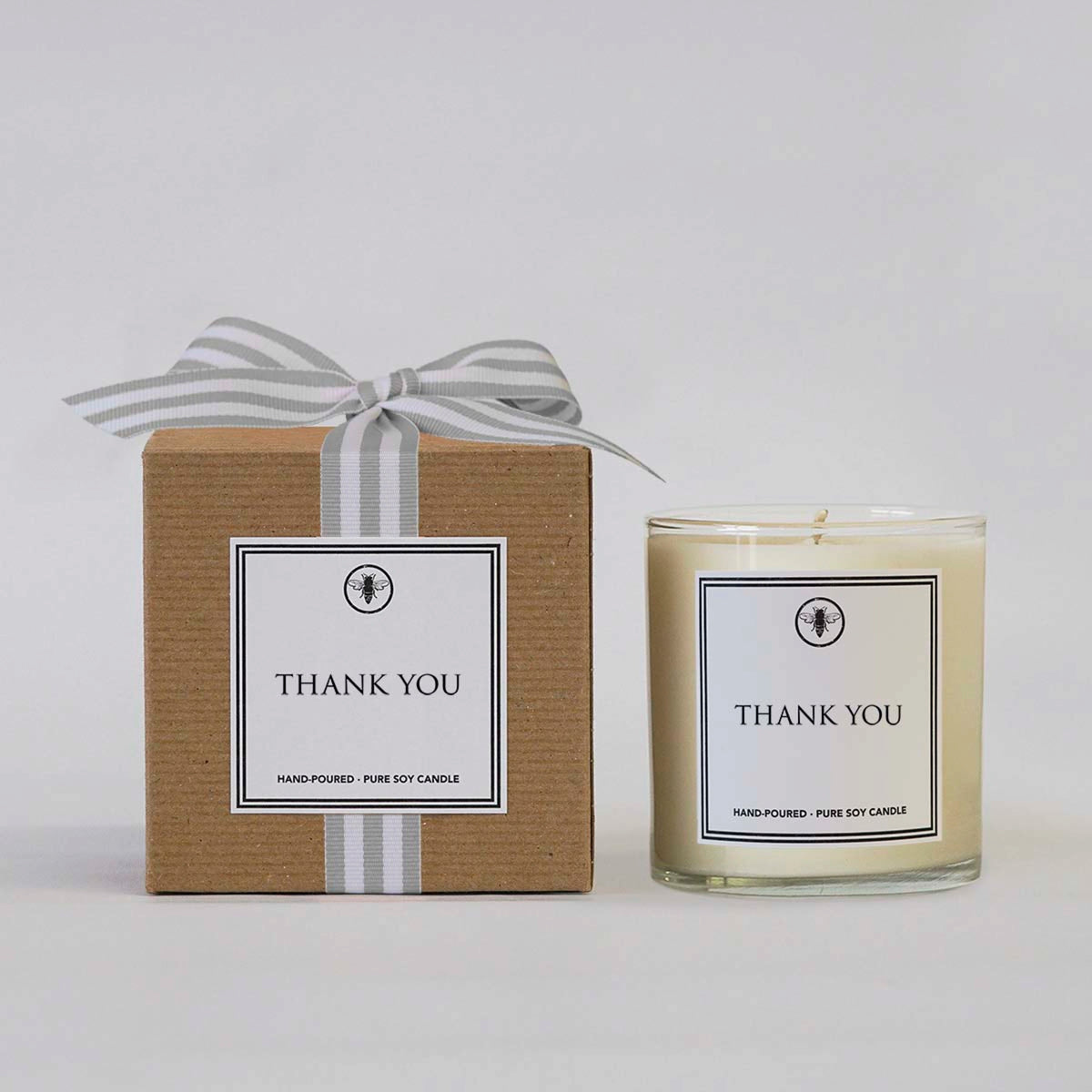 Candle Thank You with Bow - Zinnias Gift Boutique