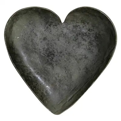 Hammered Oxidized Heart Tray - Zinnias Gift Boutique