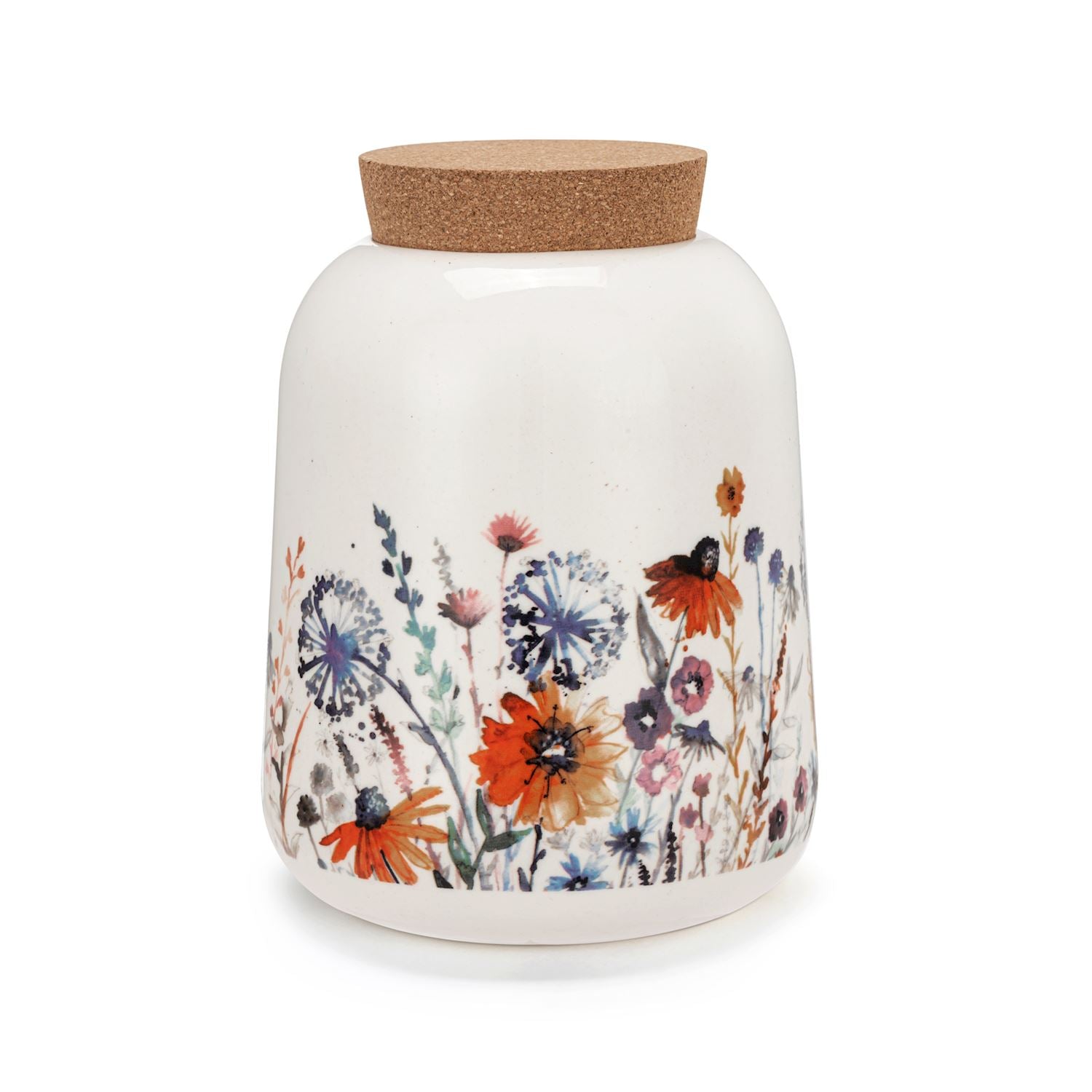 Meadow Flowers Medium Cork Lid Canister - 32oz - Zinnias Gift Boutique
