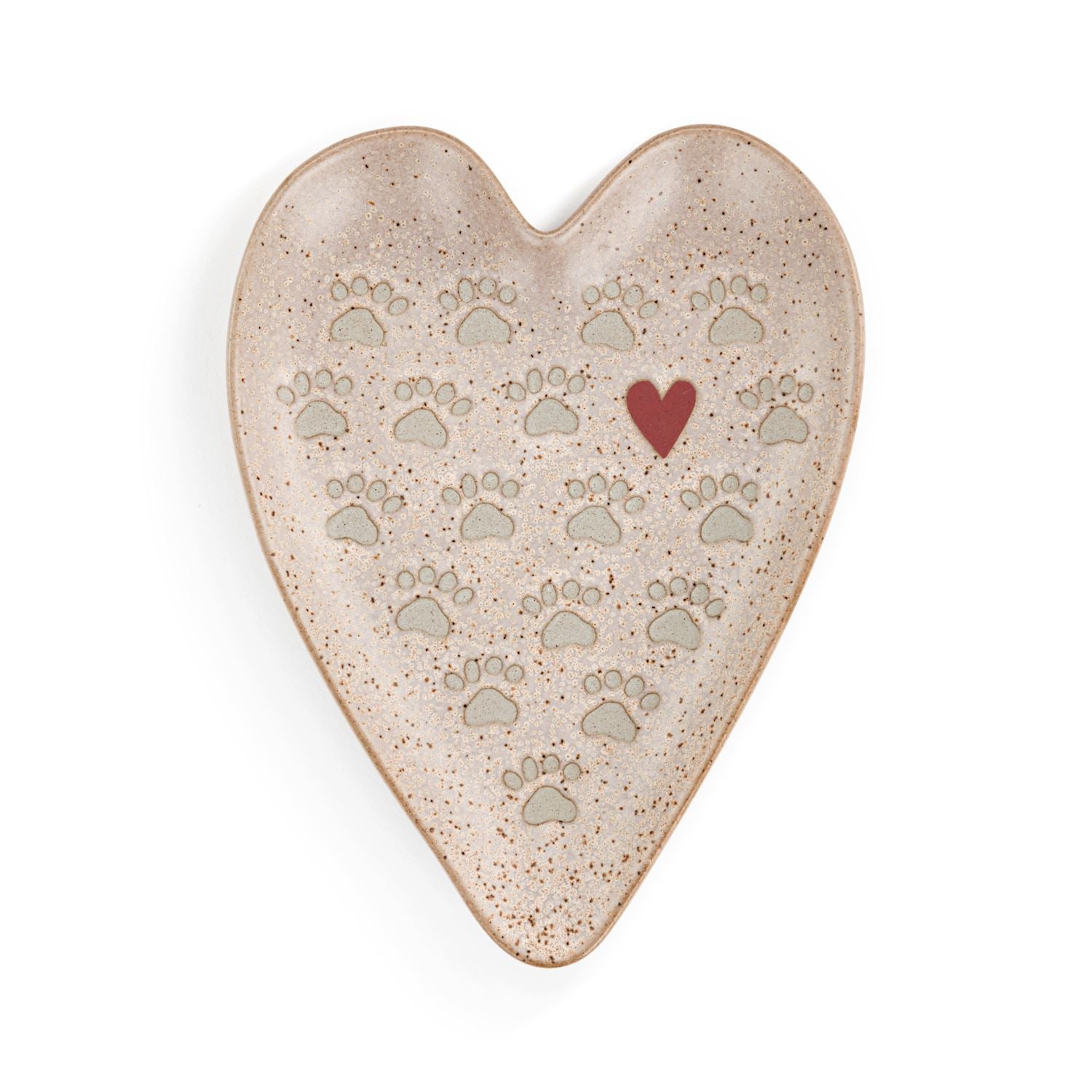 Paw Print Heart Shaped Spoon Rest - 4.5x6.5in - Zinnias Gift Boutique