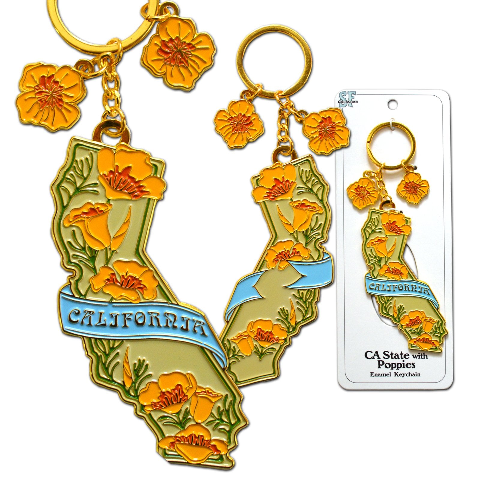 California Poppy Keychain - Zinnias Gift Boutique