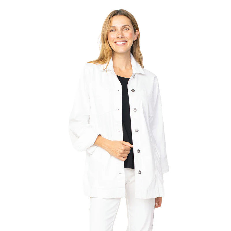 Stretch Denim Boyfriend Jacket - Zinnias Gift Boutique