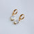 White Opal Baguette Huggie Earring