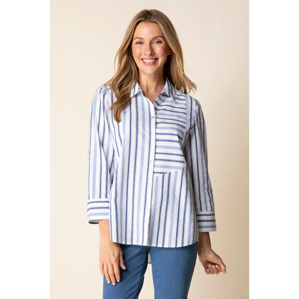 Hampton Stripe Montauk Shirt - Zinnias Gift Boutique