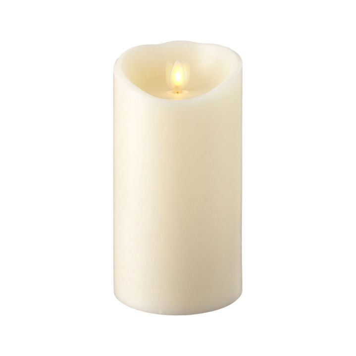 4&quot; x 7&quot; Moving Flame Ivory Pillar Candle - Zinnias Gift Boutique