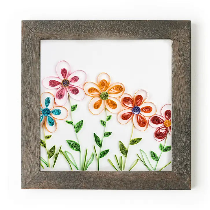 6x6 Dark Brown Wood Quilling Card Frame - Zinnias Gift Boutique