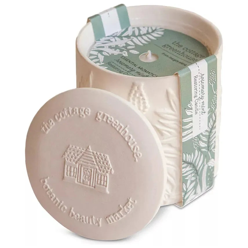 Rosemary Mint Candle - Ceramic - Zinnias Gift Boutique