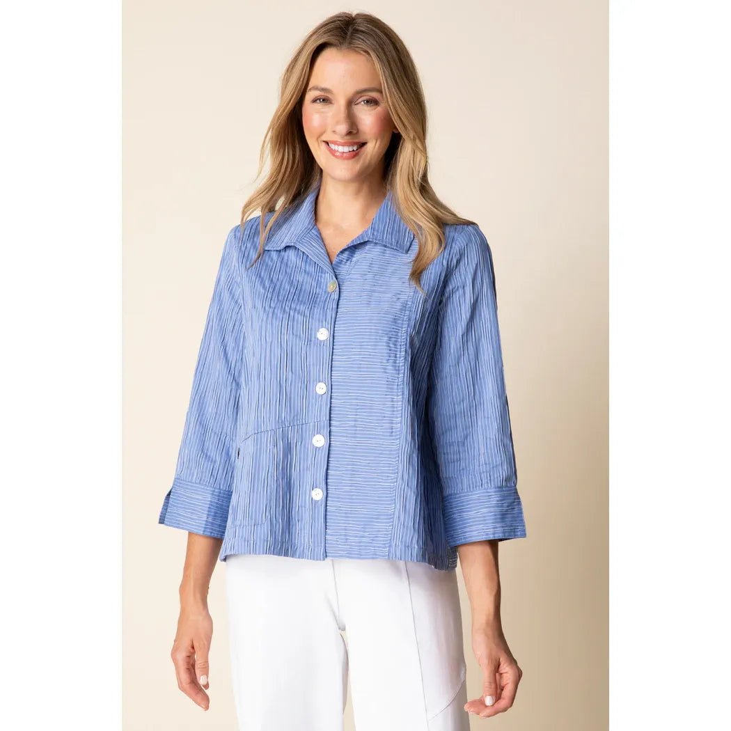 Santorini Wavy Stripe Shirt - Zinnias Gift Boutique