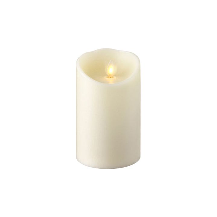 3.5&quot; x 5&quot; Moving Flame Ivory Pillar Candle - Zinnias Gift Boutique