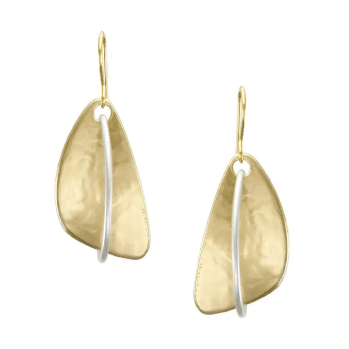 Triangle with Interlocking Ring Earring
