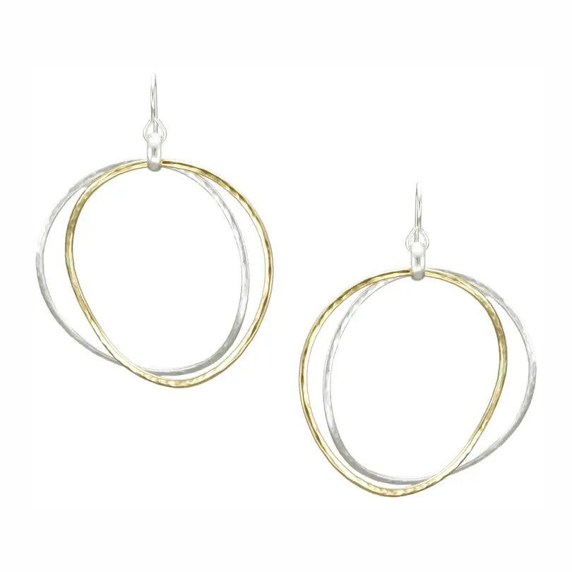 Hammered Double Ring Earrings