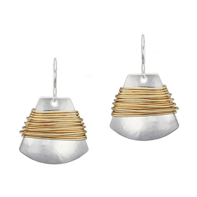 Fan with Heavy Wire Wrapping Wire Earring