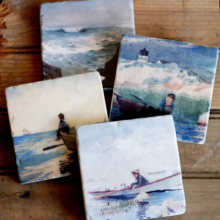 On the Water Stone Coasters - Zinnias Gift Boutique