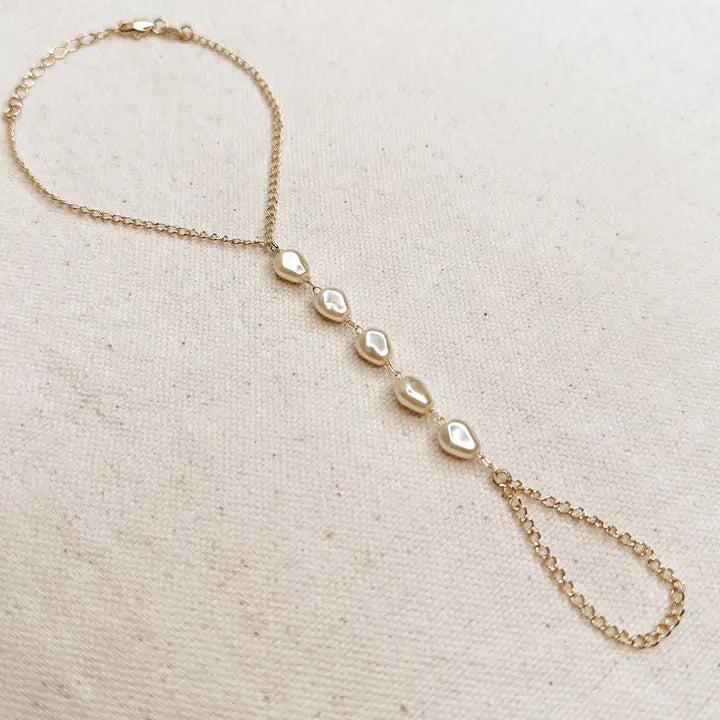 Baroque Pearl Hand Chain - Zinnias Gift Boutique