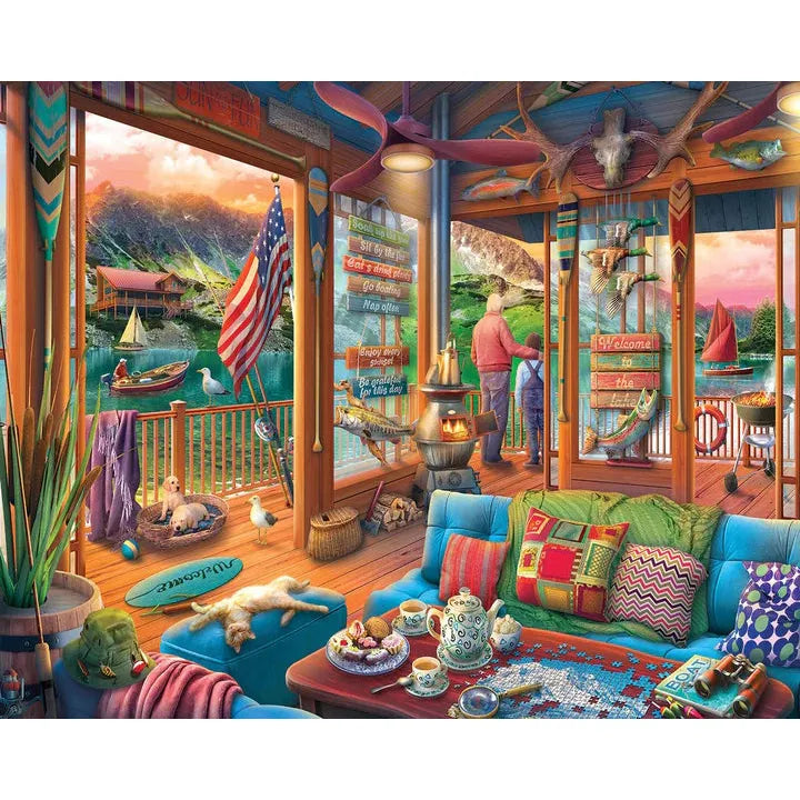 Lakeside Cabin (1670pz) - 1000 Piece Jigsaw Puzzle